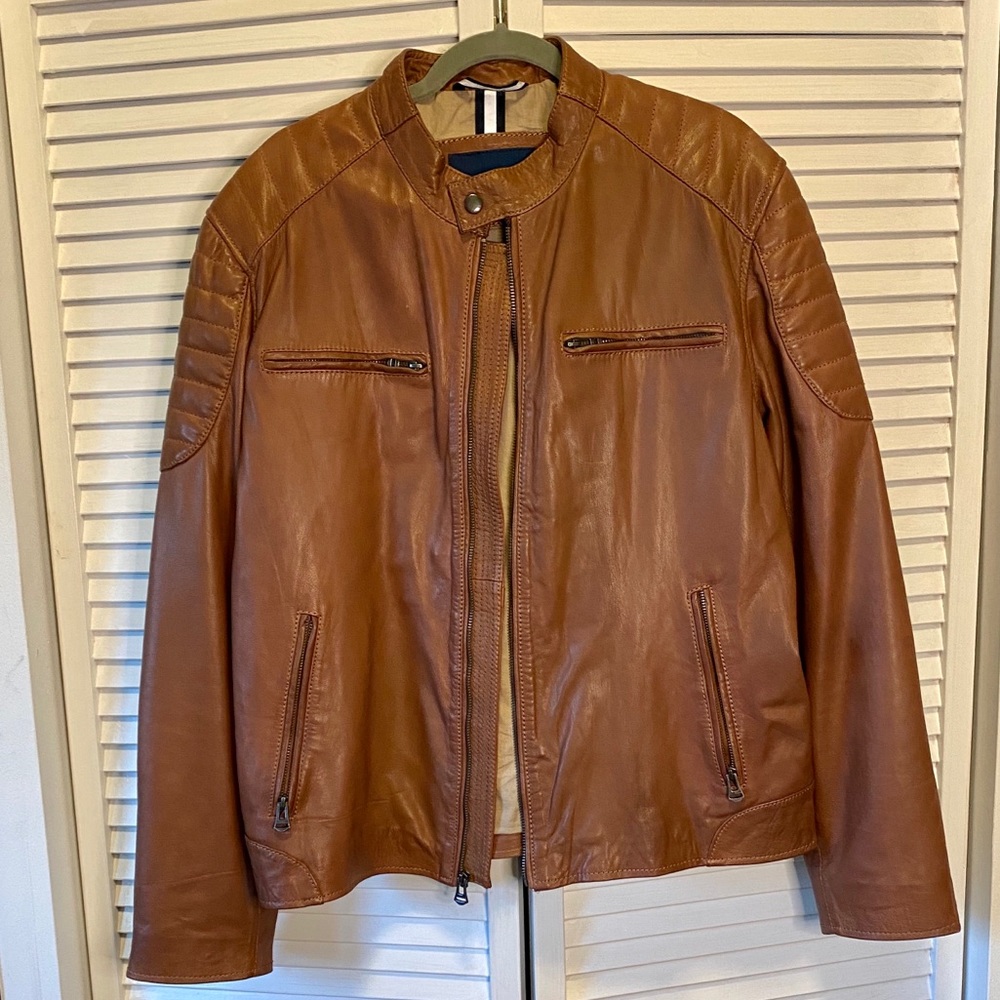 Cole Haan brown leather jacket.